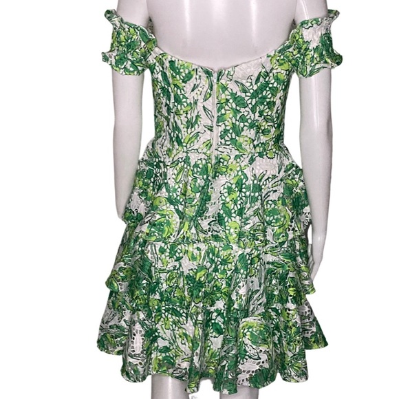 NWT Lilly Pulitzer Resort White Flamingle Cicely Off the Shoulder Dress - Sz 4 - Picture 4 of 10